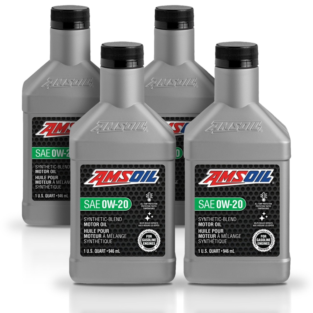 [KIT-AMSB020QT-4L] Kit 4 Litros Aceite motor Semisintetico 0W20 946 ML AMSOIL