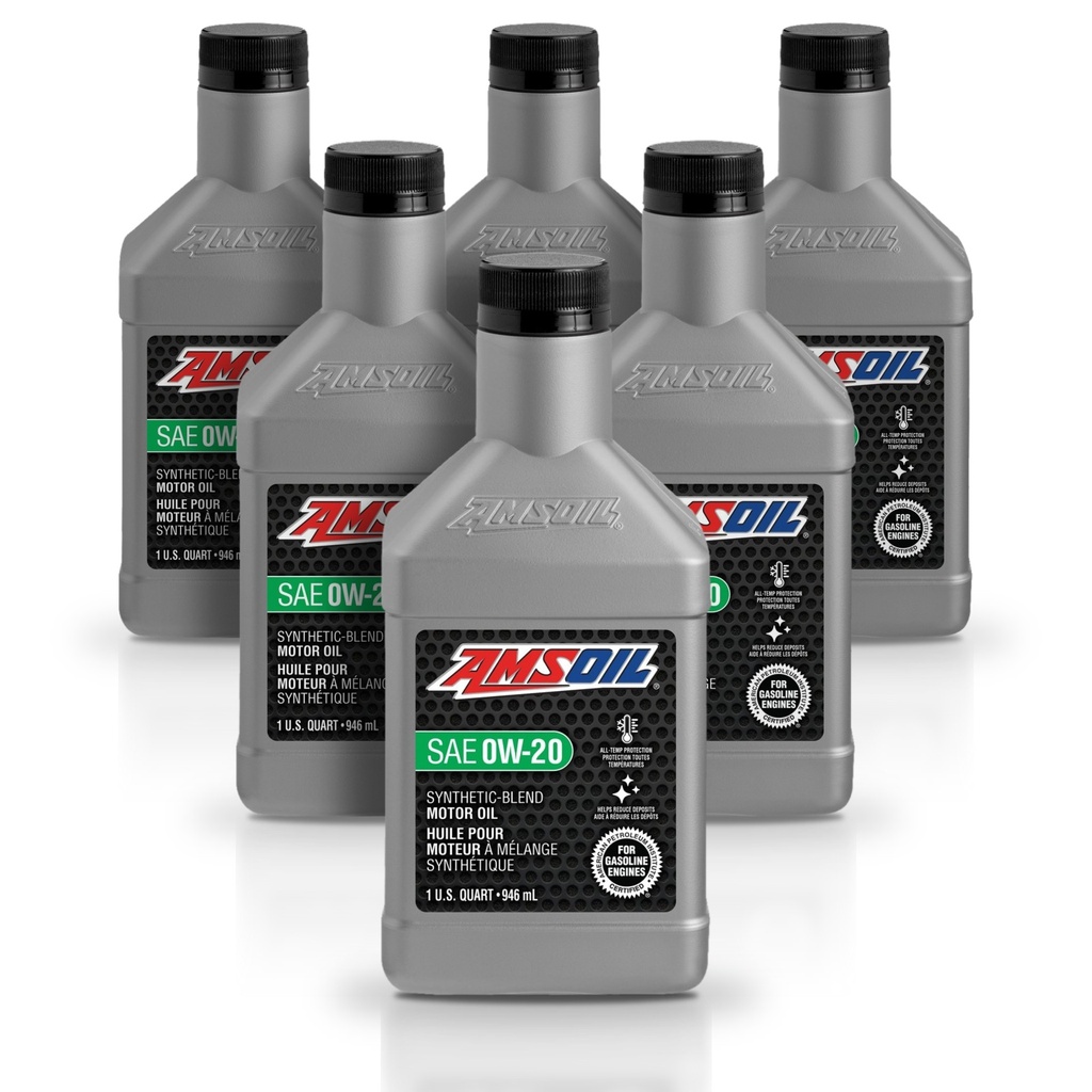 [KIT-AMSB020QT-6L] Kit 6 Litros Aceite motor Semisintetico 0W20 946 ML AMSOIL