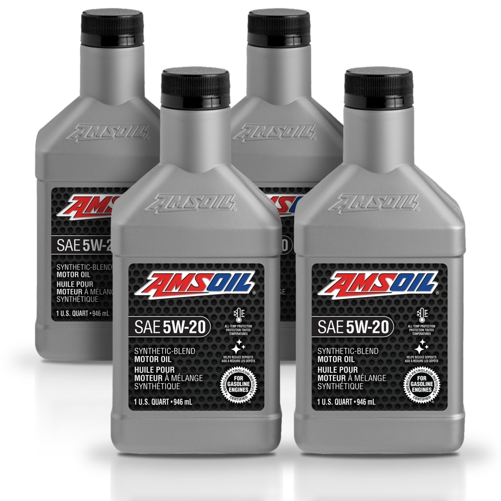 [KIT-AMSB520QT-4L] Kit 4 Litros Aceite motor Semisintetico 5W20 946 ML AMSOIL