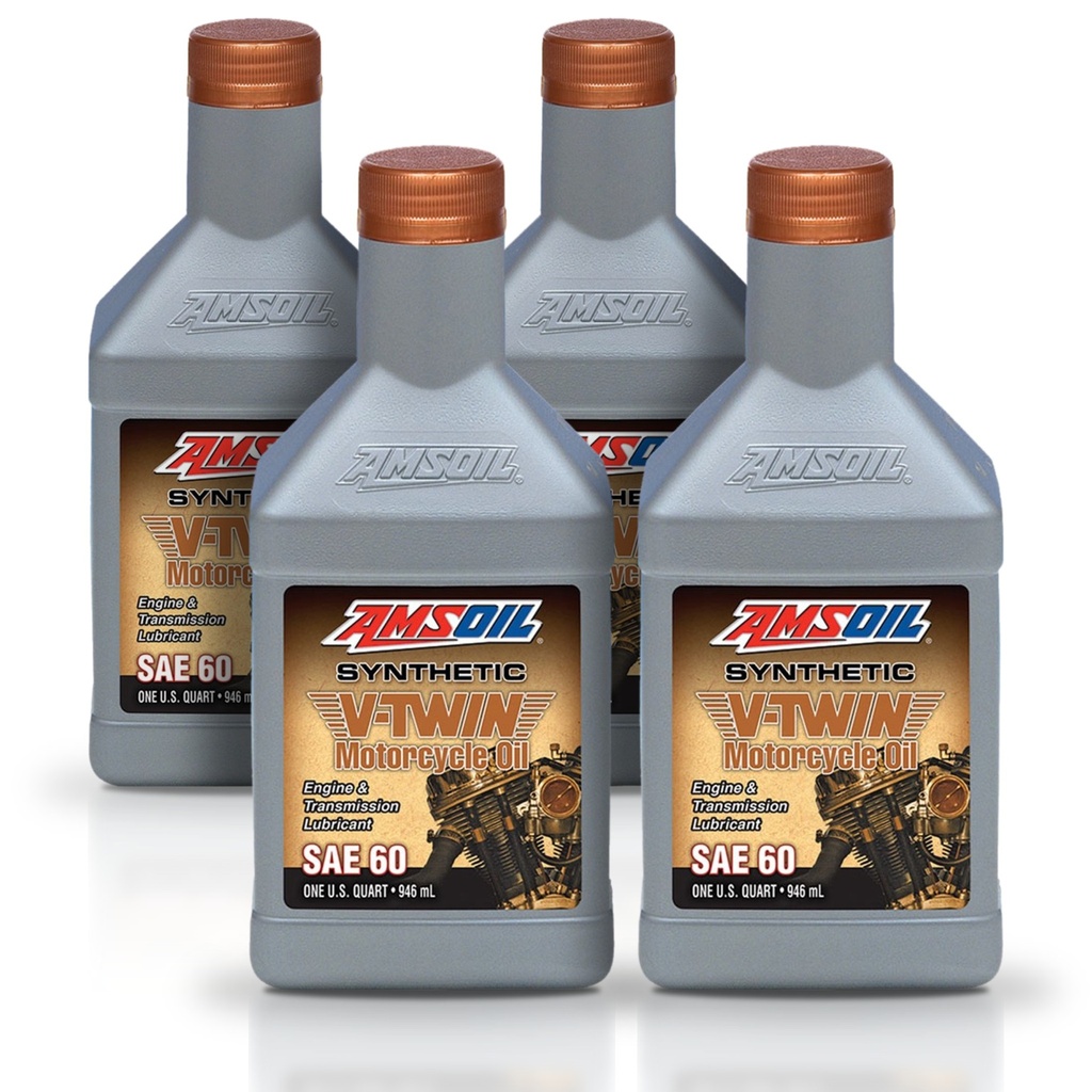 [KIT-AMMCSQT-4L] Kit 4 Aceites Sae 60 Amsoil Moto V-twin Harley 4 Litros