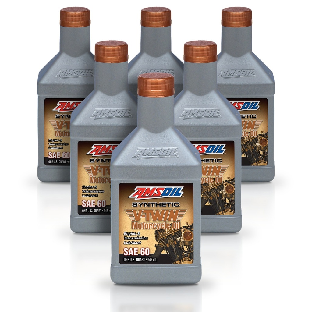 [KIT-AMMCSQT-6L] Kit 6 Aceites Sae 60 Amsoil Moto V-twin Harley 6 Litros
