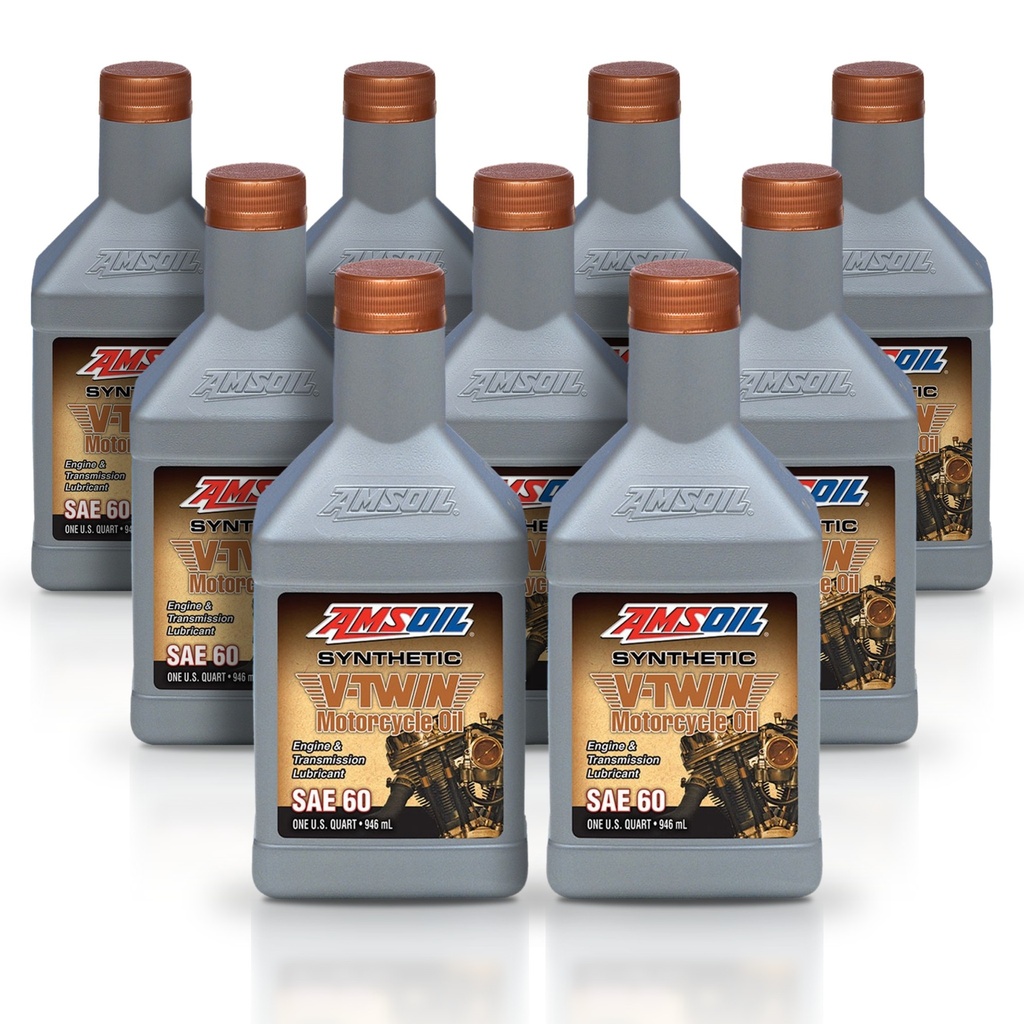 [KIT-AMMCSQT-9L] Kit 9 Aceites Sae 60 Amsoil Moto V-twin Harley 9 Litros