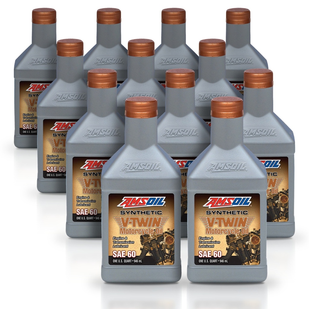 [KIT-AMMCSQT-12L] Kit 12 Aceites Sae 60 Amsoil Moto V-twin Harley 12 Litros
