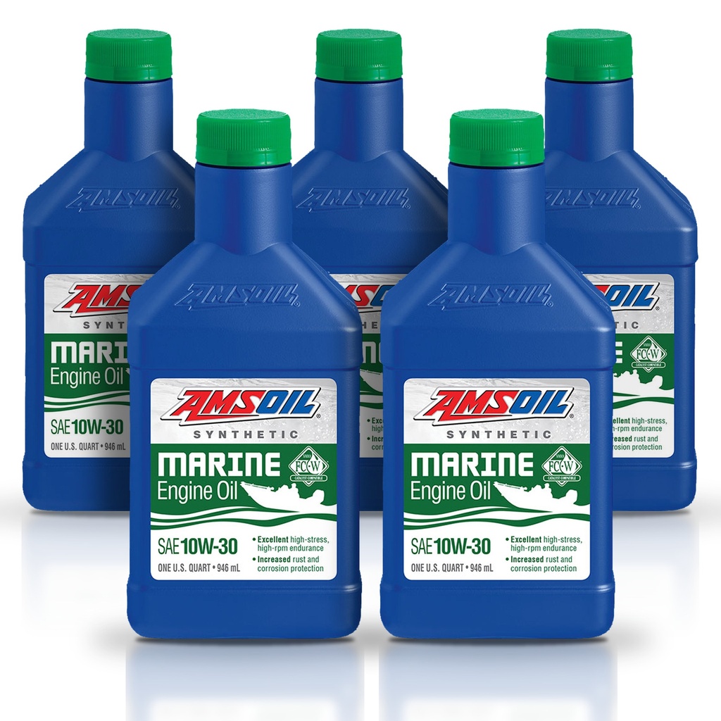 [KIT-AMWCTQT-5L] Kit 5 Aceites 10w30 Amsoil Marino Api Sn Jaso Ma 5 Litros