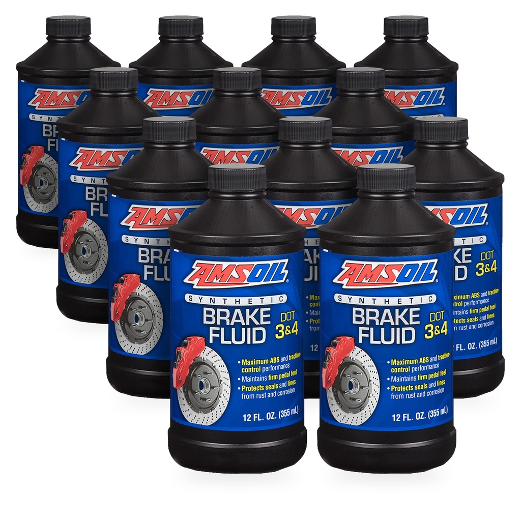 [KIT-AMBFLVCN-12P] Kit 12 Liquidos De Frenos Amsoil Dot3 Dot4 Dot5.1 4 Litros
